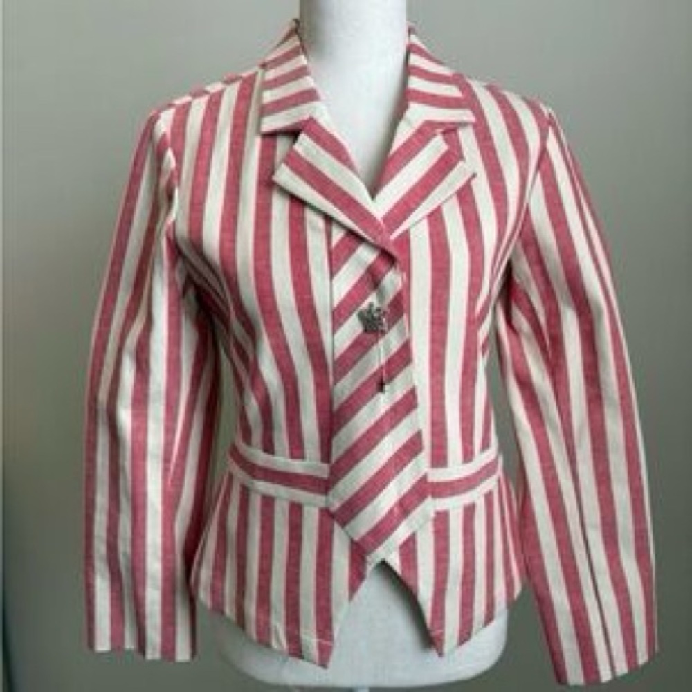 Vintage LAMB Striped RED/Orange and White Women's blazer